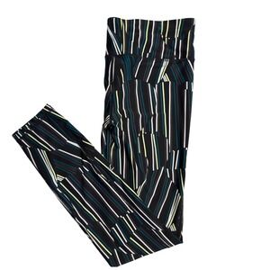 GAP FIT Striped Leggings High Waist Athletic Yoga Pants Stretch Gym Activewear-M